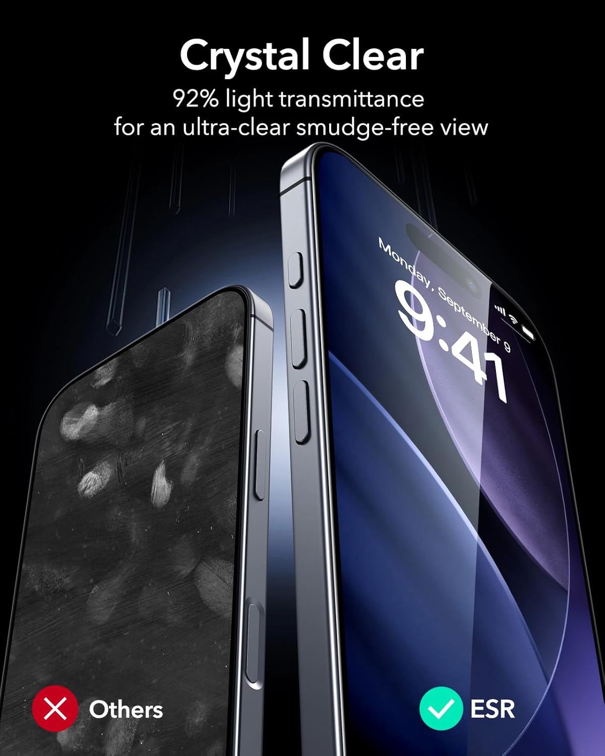 ESR Clear Tempered Glass Screen Protectors for iPhone 17 Pro Max 6.9 Size NEW