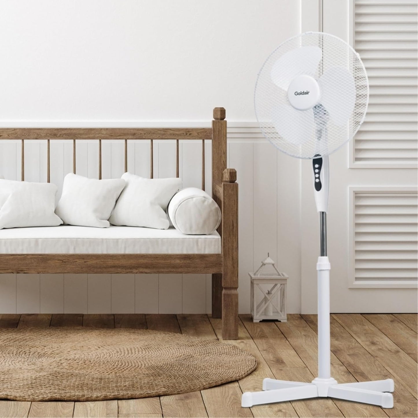 Goldair 40cm Pedestal Fan 3 Speed Settings White for Small to Medium Rooms NEW