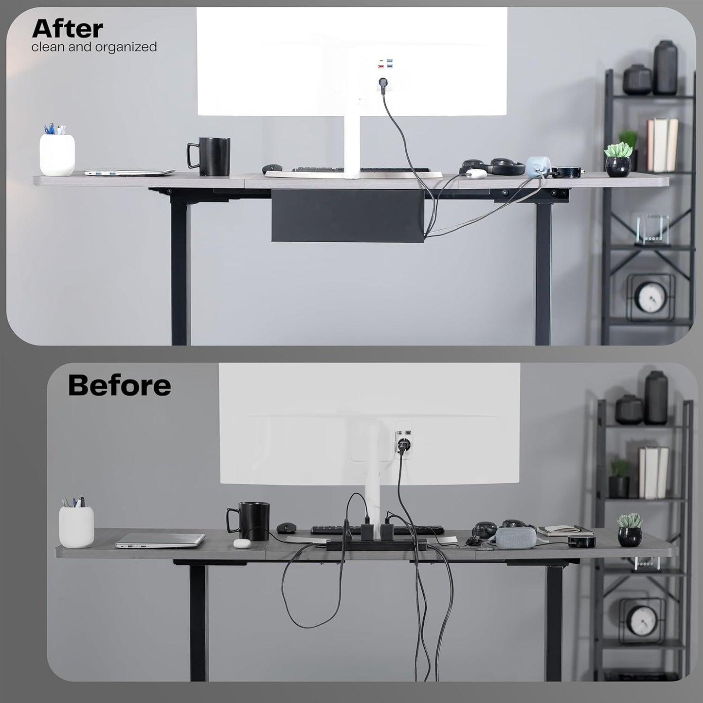 VIVO Cable Organizer Tray Power Strip Holder Cord Management Desk Accessory NEW