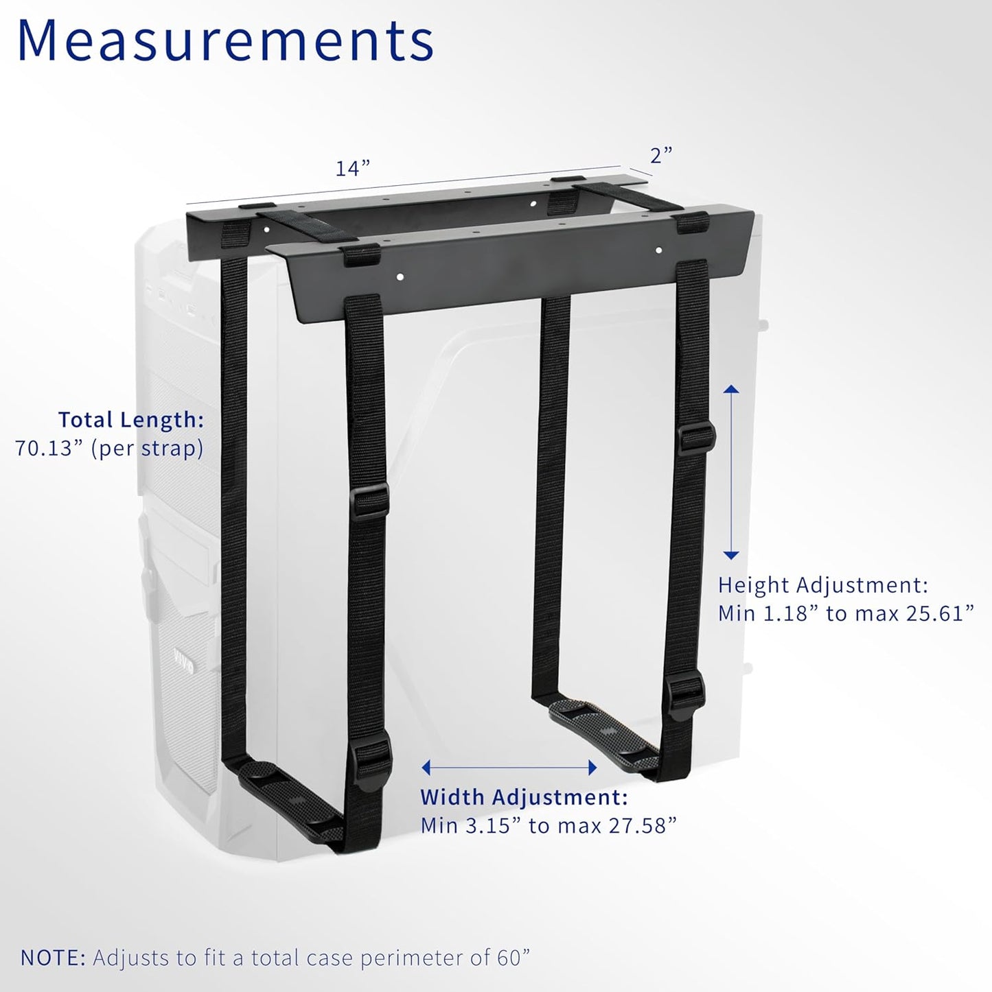 VIVO Adjustable Computer Cases Under-Desk and Wall Mount PC Holder Bracket NEW