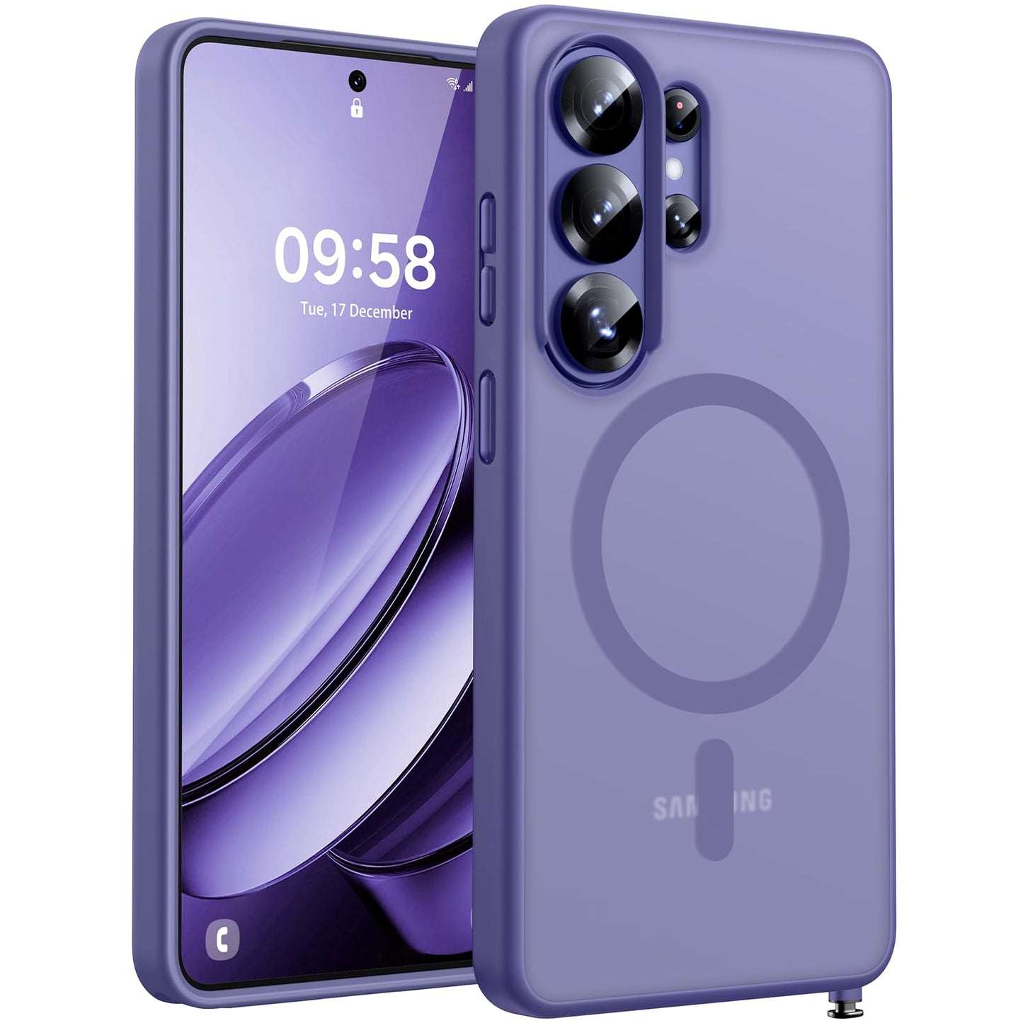 TOCOL Lavender Gray Magnetic Ring Drop Protection Phone Case for Galaxy S26 NEW