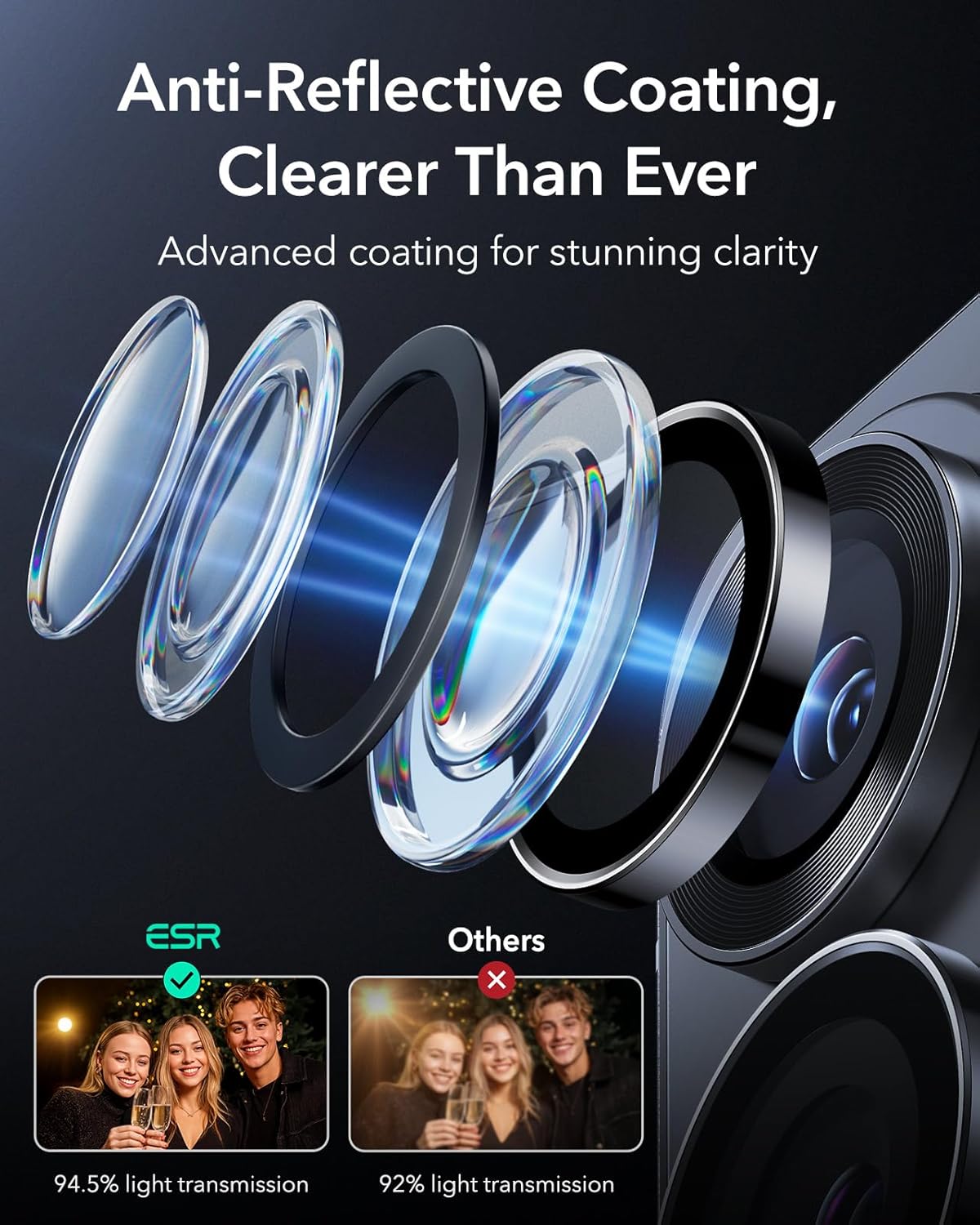 ESR Tempered Glass Lens Protectors for Samsung Galaxy S26 Ultra Camera Size NEW