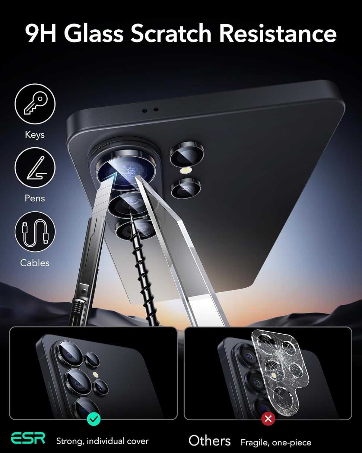 ESR Tempered Glass Lens Protectors for Samsung Galaxy S26 Ultra Camera Size NEW