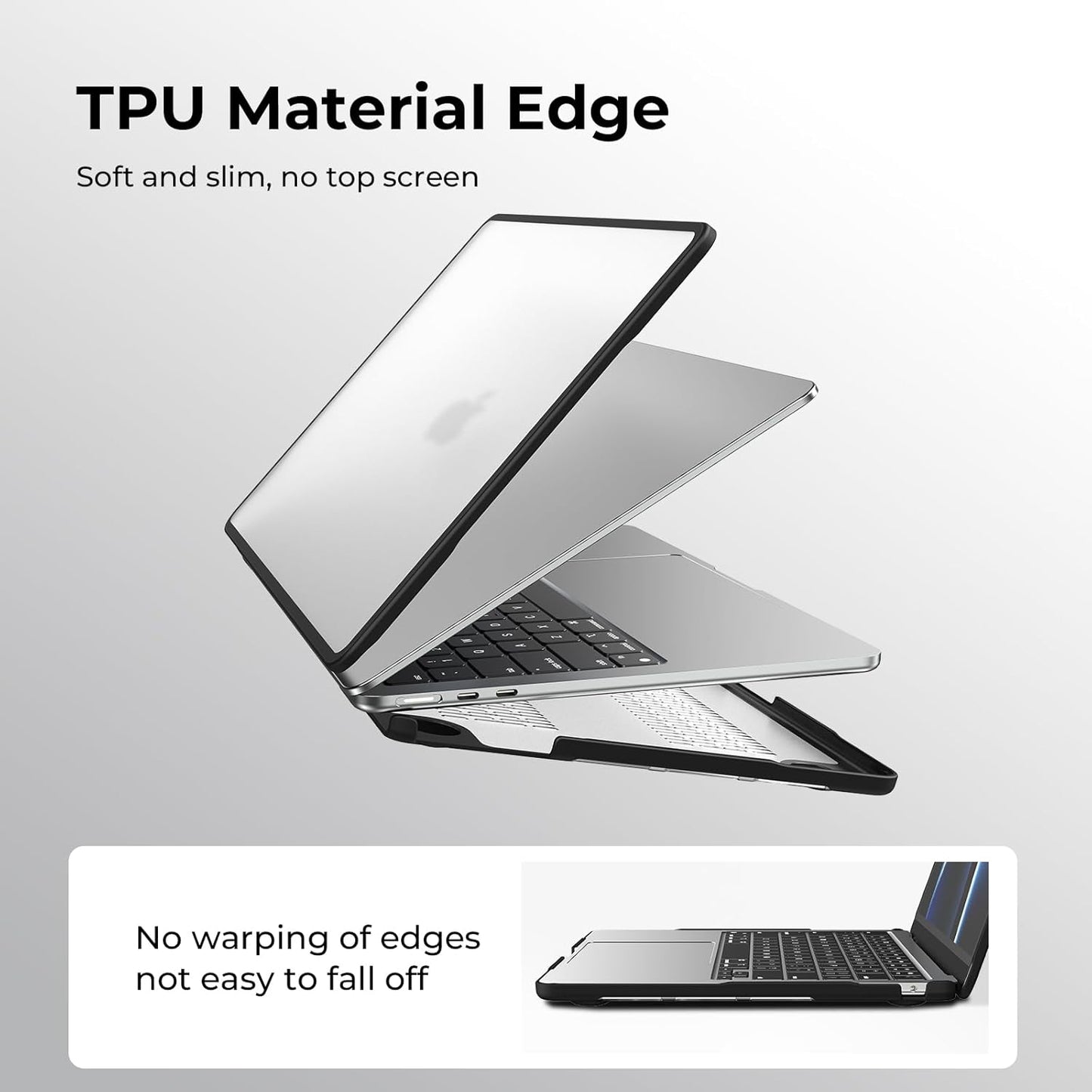 BlueSwan Frosted Clear Hard Case Shell for Macbook Air 13" M1 Laptop Cover DEMO