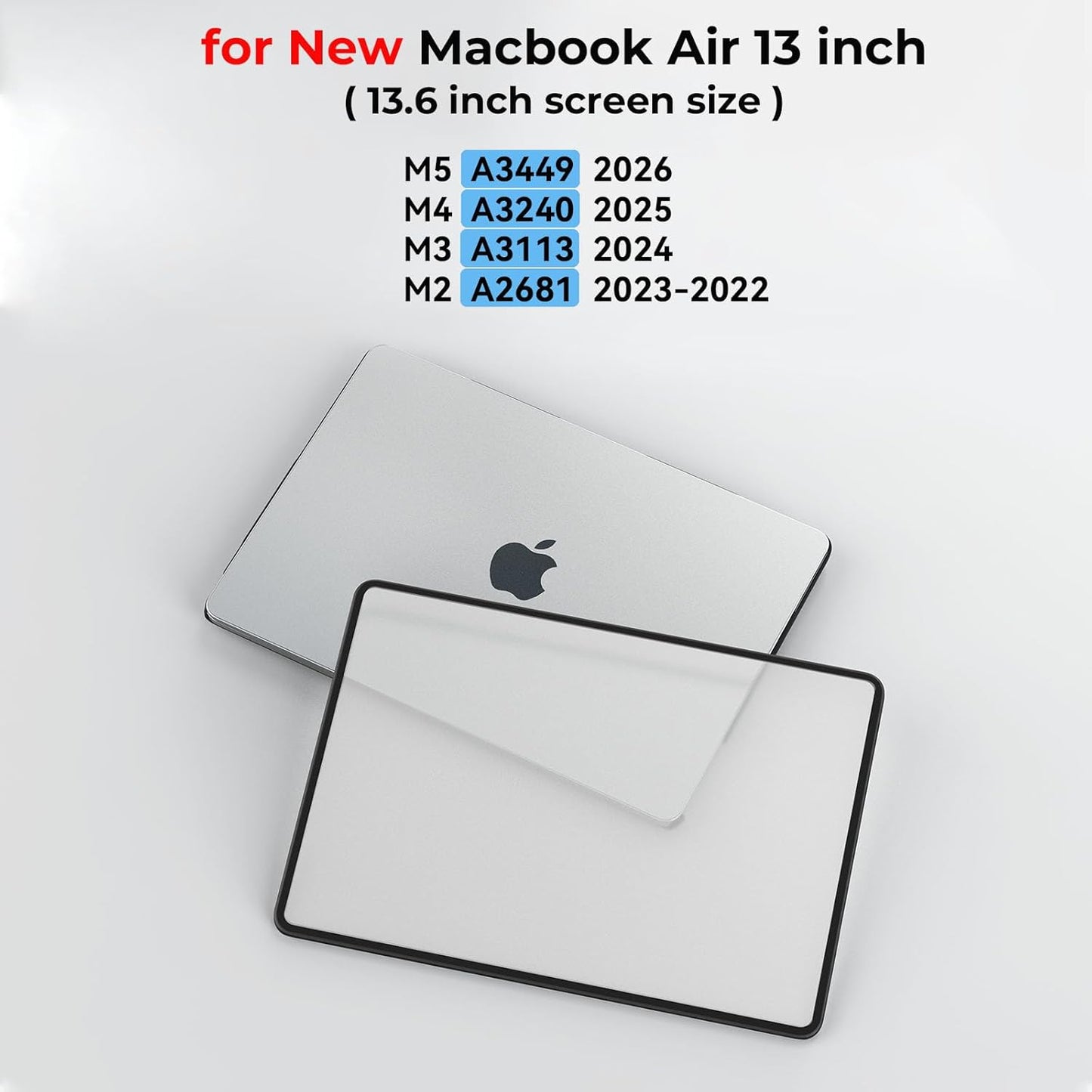 BlueSwan Frosted Clear Hard Case Shell for Macbook Air 13" M1 Laptop Cover DEMO