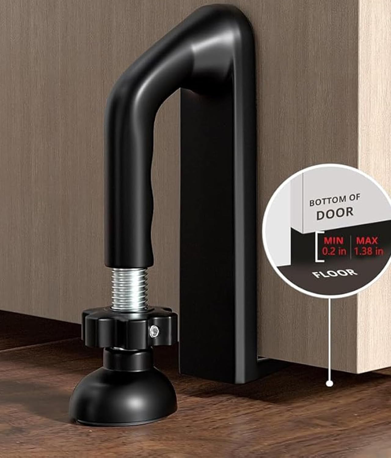 Portable Black Stops Door Stop Travel Safety Kit for Home, Office & More DEMO
