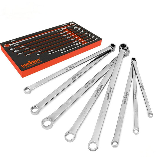 HORUSDY 8-Piece Tool Kits Extra Long Aircraft Spanner Wrench Set, 8mm-24mm DEMO