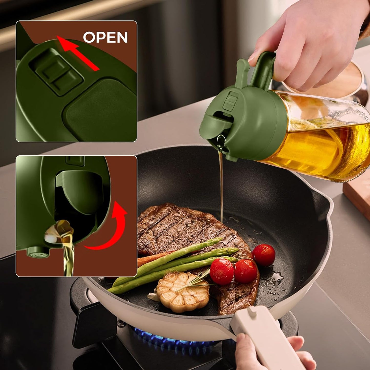 YARRAMATE Oil Oil Sprayers Sprayer for Cooking Food-Grade Glass Bottle NEW