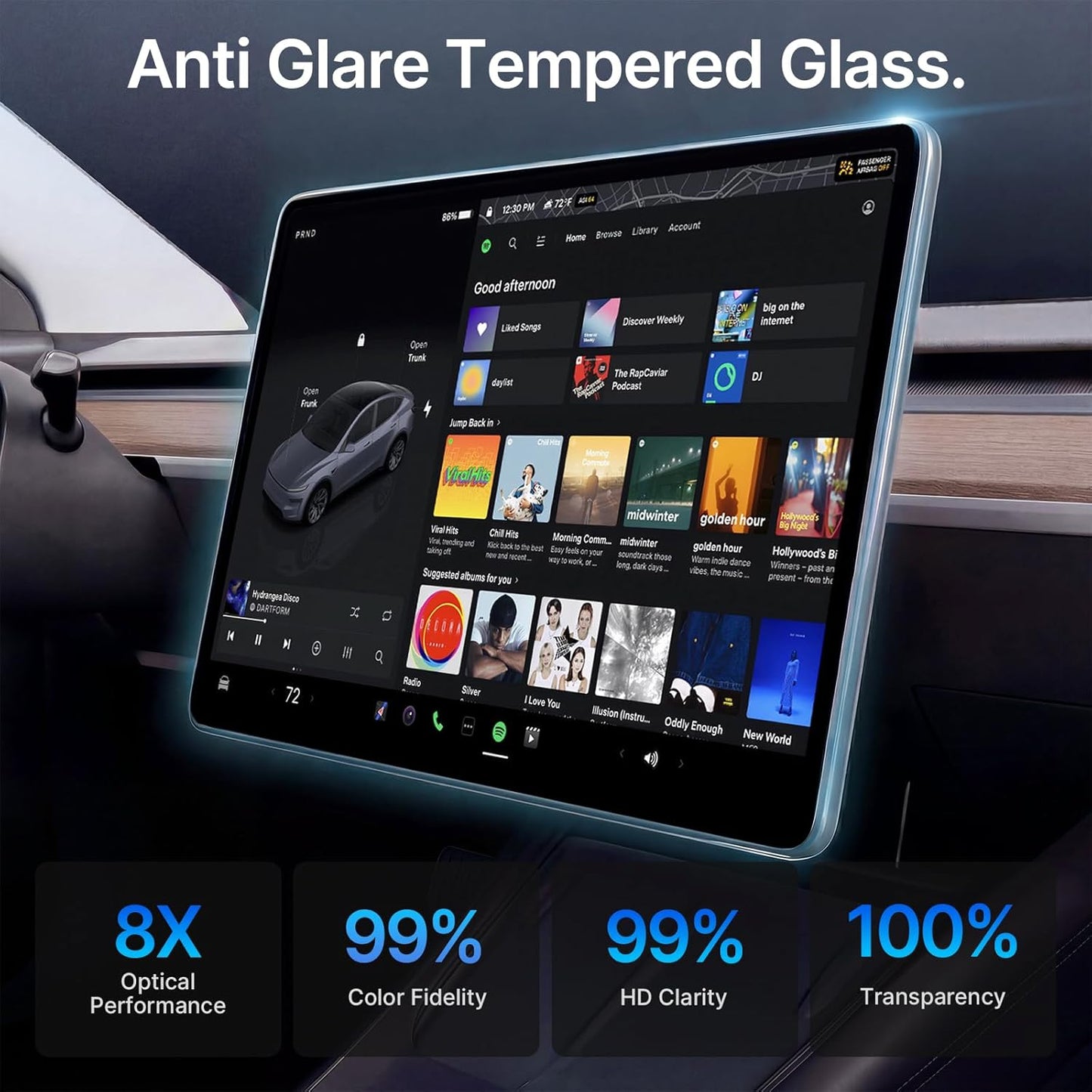 CYBERBEANS Tempered Glass GPS Accessories Protector for Tesla Model Y/3 NEW