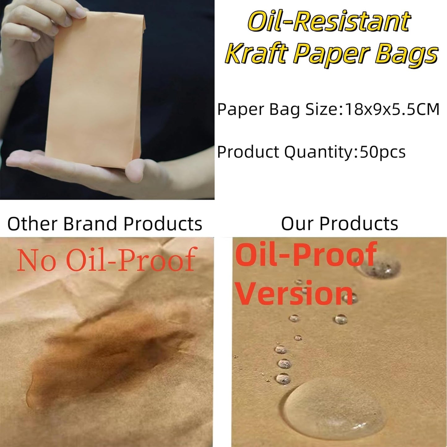 Generic Brown Paper Gift Bags 9x5.5x18cm for Gifts, Parties, Weddings, NEW