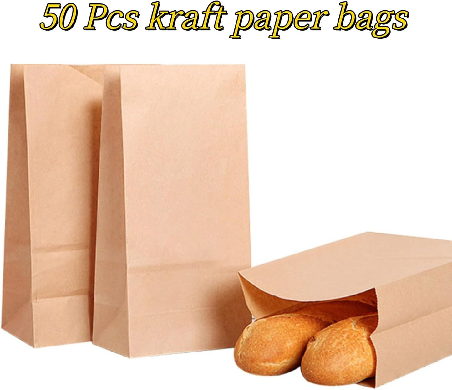 Generic Brown Paper Gift Bags 9x5.5x18cm for Gifts, Parties, Weddings, NEW