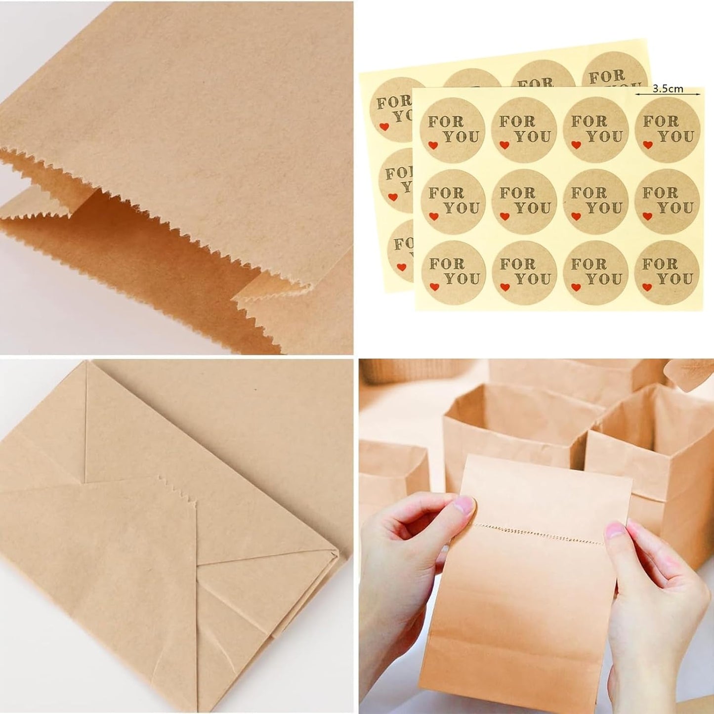 Generic Brown Paper Gift Bags 9x5.5x18cm for Gifts, Parties, Weddings, NEW