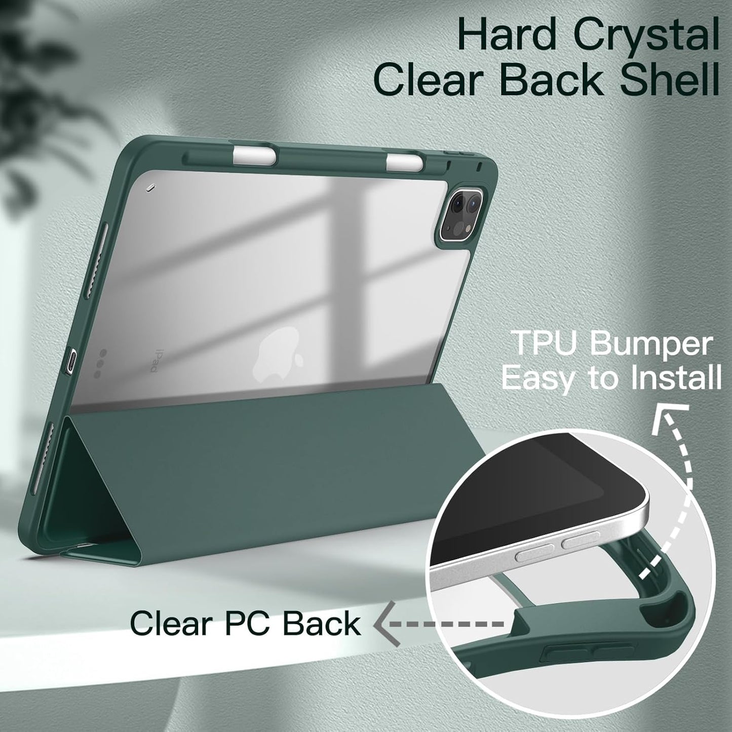 JETech Green Tablet Case for iPad Pro 11" with Pencil Holder, Protective NEW