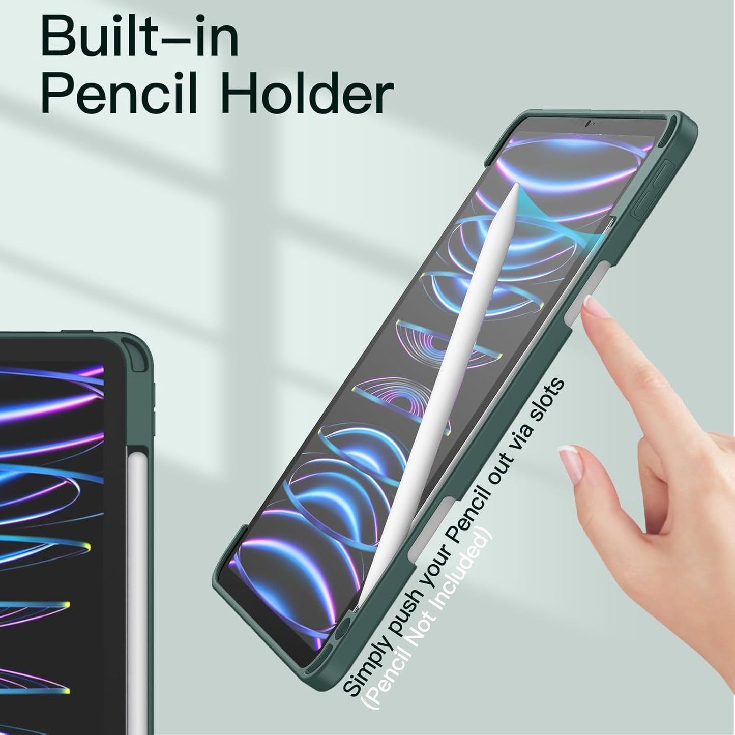 JETech Green Tablet Case for iPad Pro 11" with Pencil Holder, Protective NEW