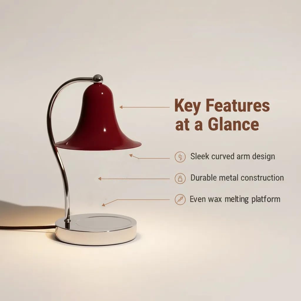 Adjustable Dimmable Aromatherapy Candle Warmer Lamp Burgundy Home Decor NEW