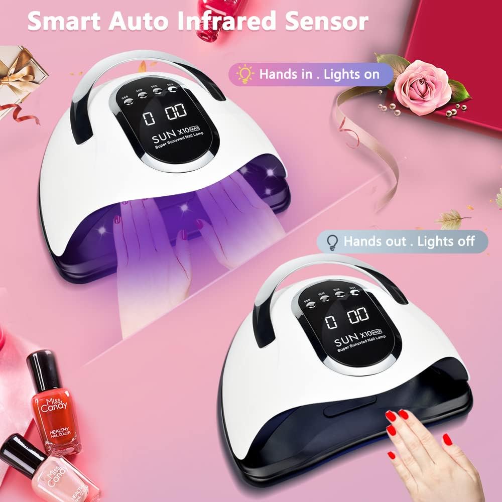 280W UV LED Nail Lamp Quick Dry Lamps for Home and Salon 66 Beads Black NEW