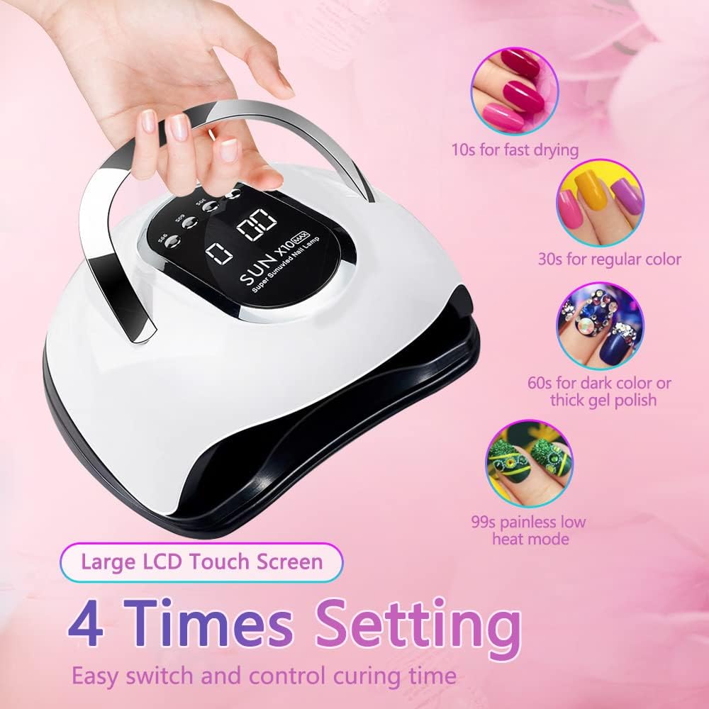 280W UV LED Nail Lamp Quick Dry Lamps for Home and Salon 66 Beads Black NEW