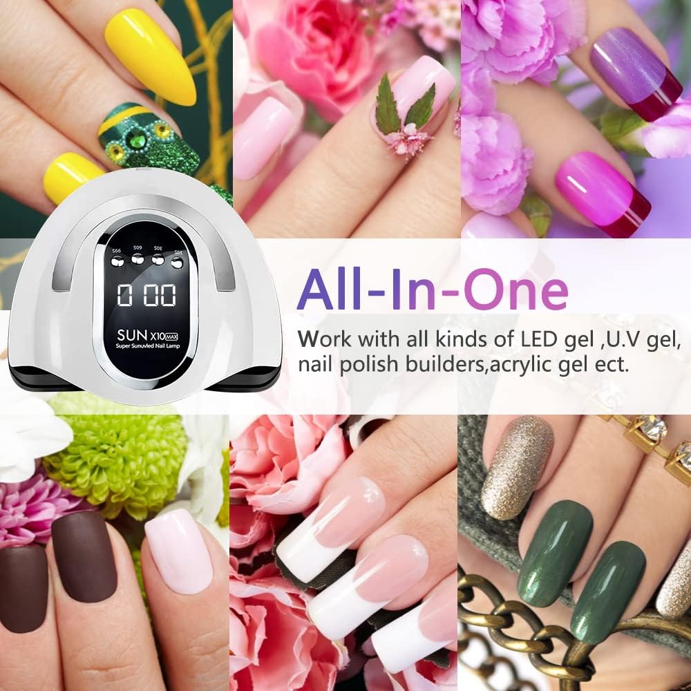 280W UV LED Nail Lamp Quick Dry Lamps for Home and Salon 66 Beads Black NEW