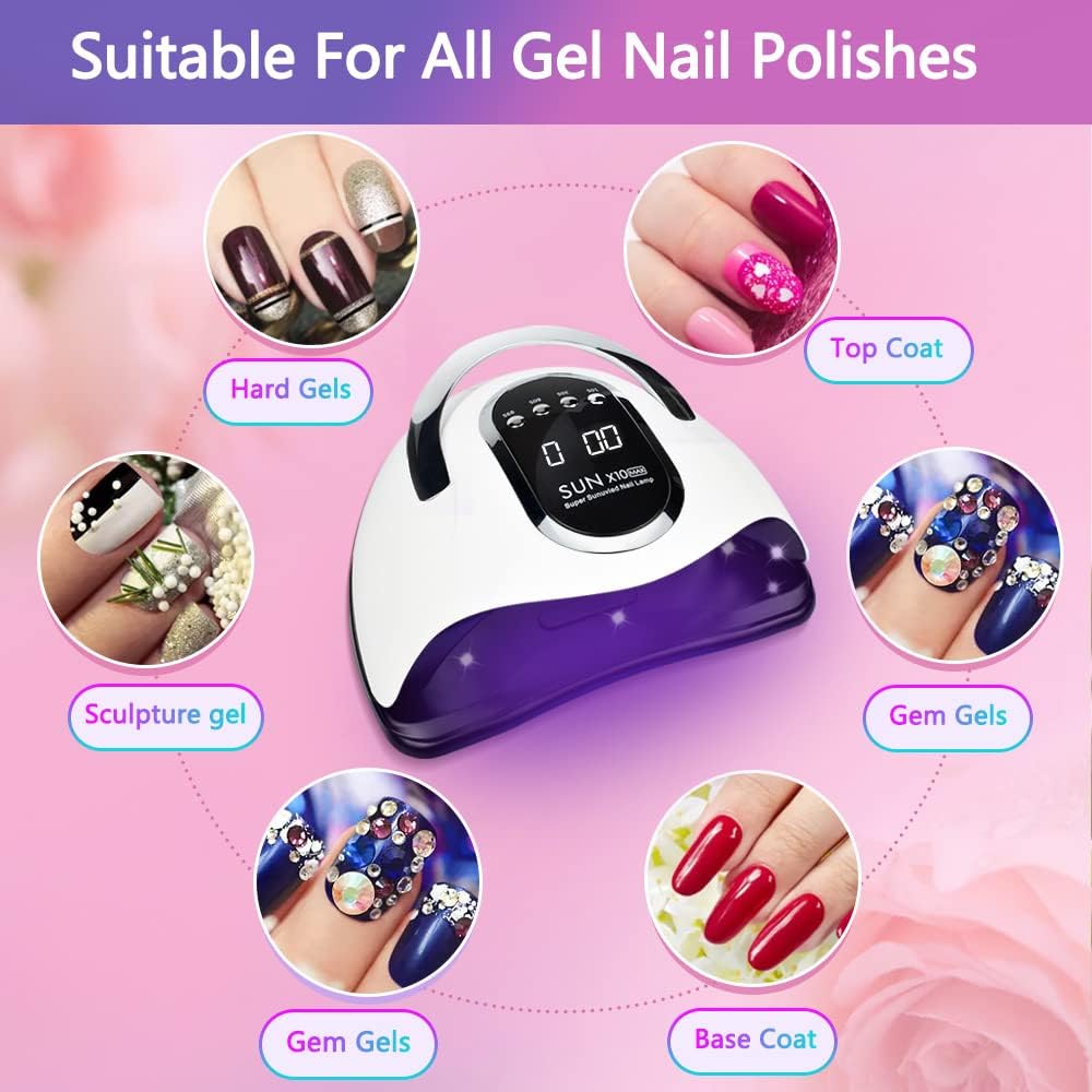 280W UV LED Nail Lamp Quick Dry Lamps for Home and Salon 66 Beads Black NEW