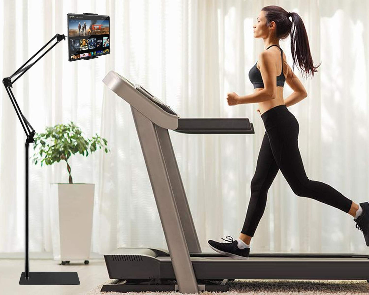 Adjustable Tablet Stands Stand with Weighted Base and Overhead Phone Mount DEMO