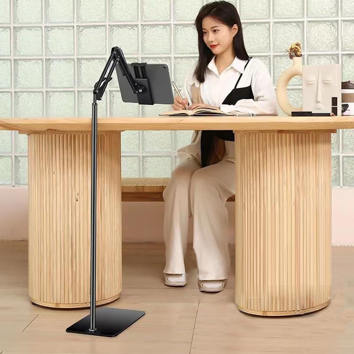 Adjustable Tablet Stands Stand with Weighted Base and Overhead Phone Mount DEMO