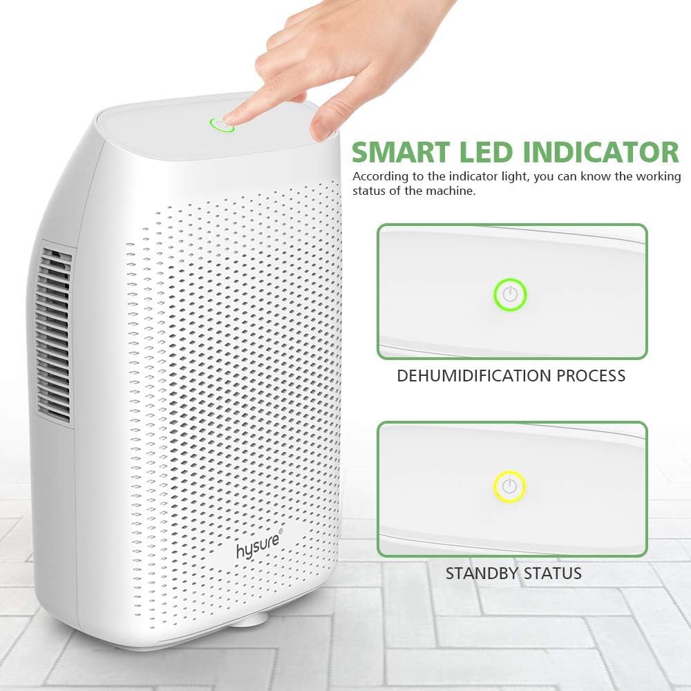 hysure 2000ml Dehumidifier for Home Damp Rooms & Basements, Air Purifier, DEMO