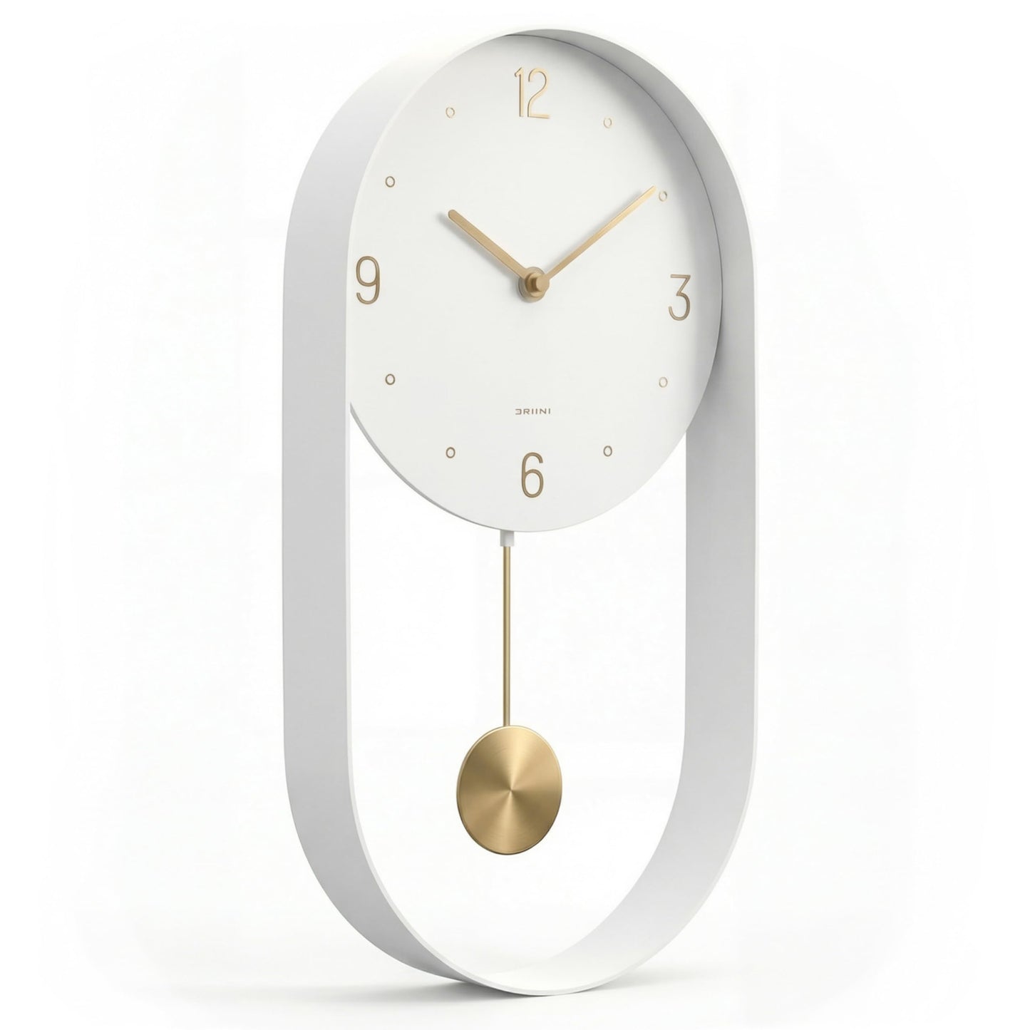 Elegant Modern Decorative White Wall Clock with Unique Metal Frame Size - DEMO