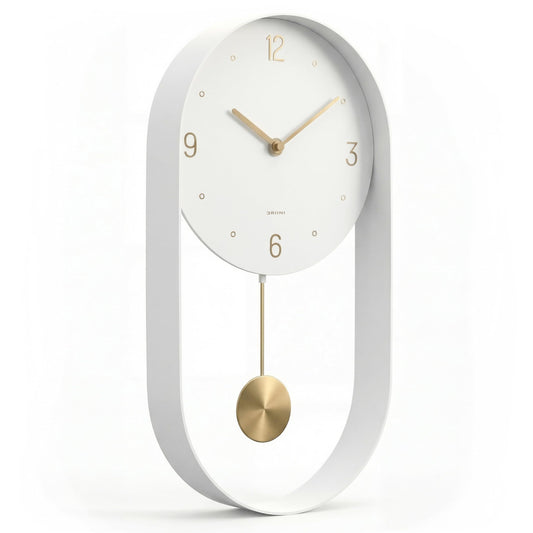 Elegant Modern Decorative White Wall Clock with Unique Metal Frame Size - DEMO