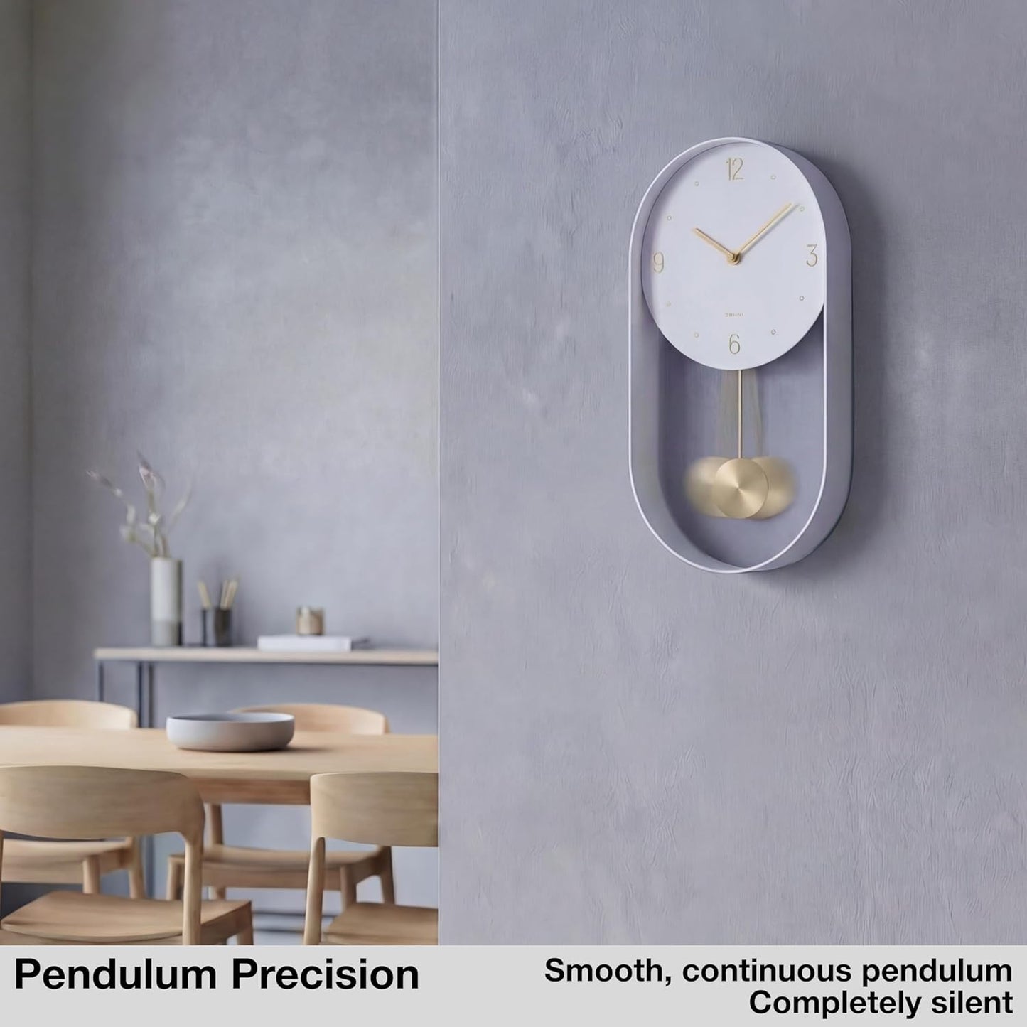Elegant Modern Decorative White Wall Clock with Unique Metal Frame Size - DEMO