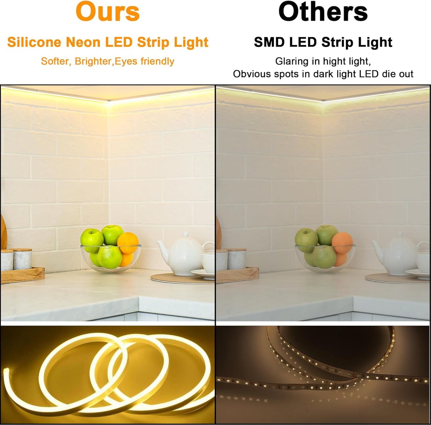 Cozylady 32.8ft Waterproof IP67 LED Rope Lights, 10m Warm White Strips for DEMO