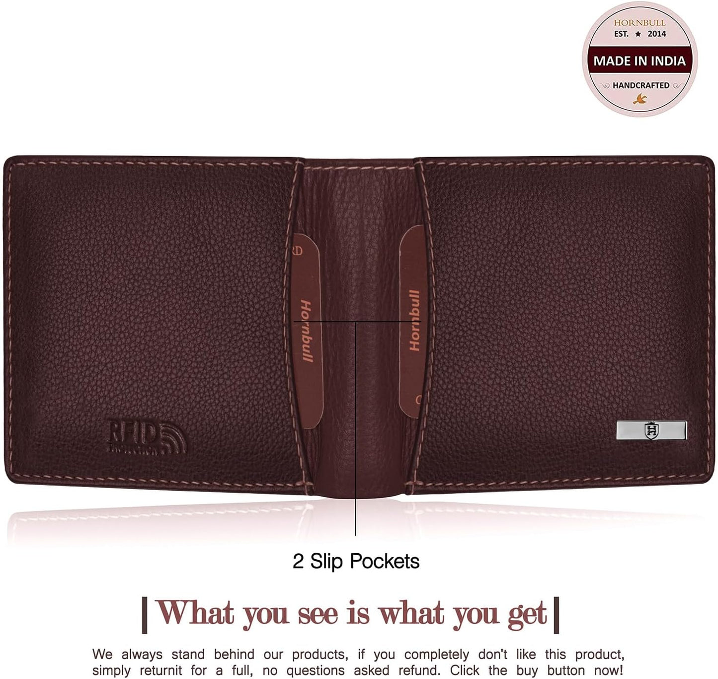 HORNBULL Mens Accessories Gift Set - Brown Wallet and Belt Combo NEW