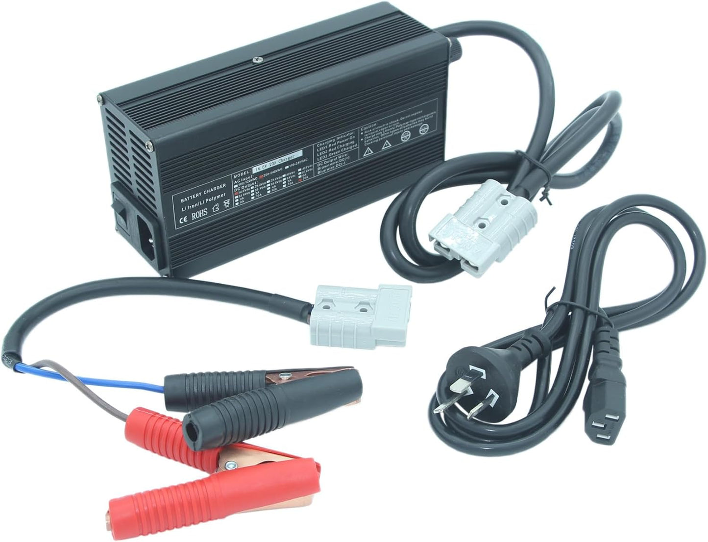 14.6V 20A LiFePO4 Battery Charger Charging Unit for Electric Devices Black DEMO