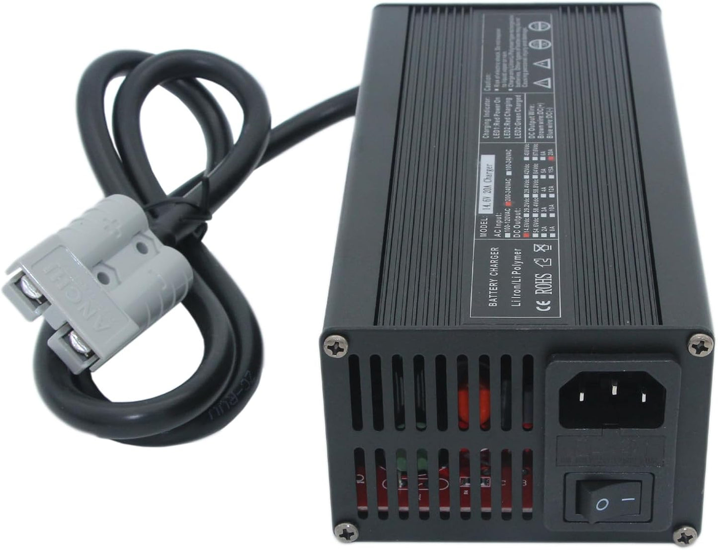 14.6V 20A LiFePO4 Battery Charger Charging Unit for Electric Devices Black DEMO