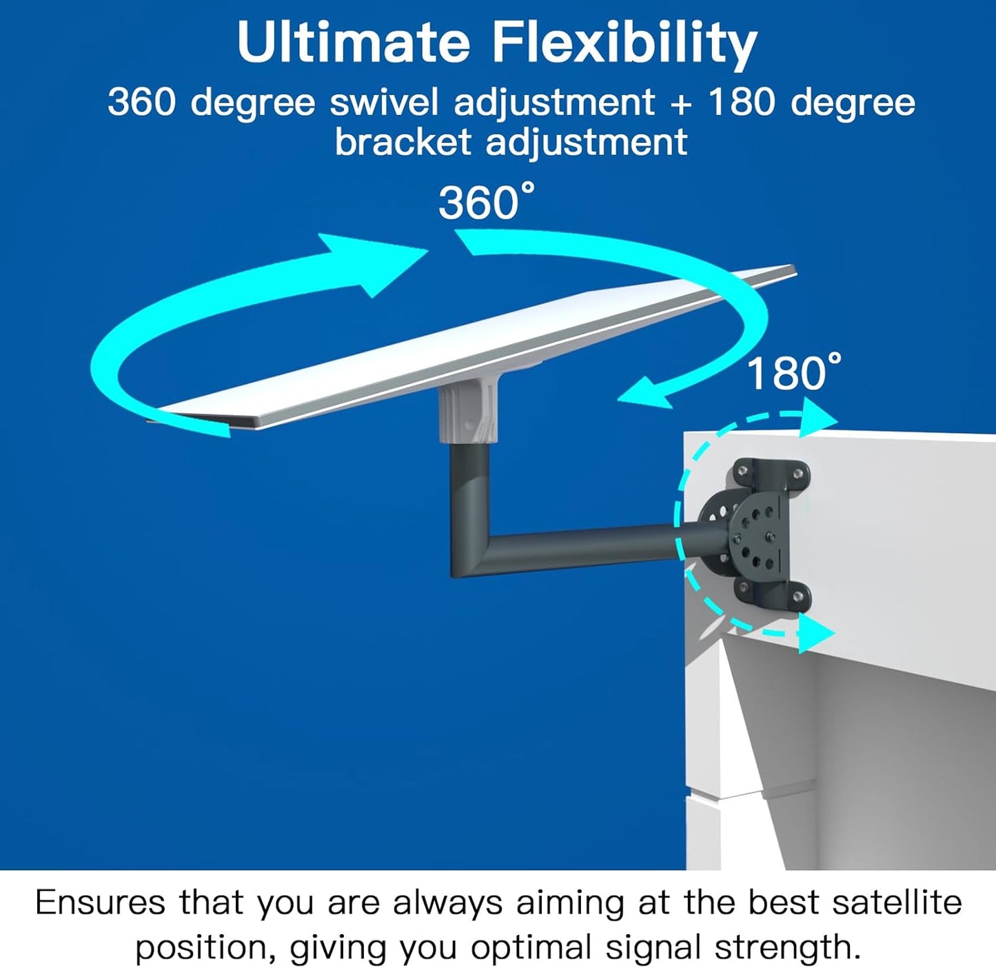 Foboull Metallic TV Wall & Ceiling Mount for Starlink GEN 3 Satellite Dish DEMO