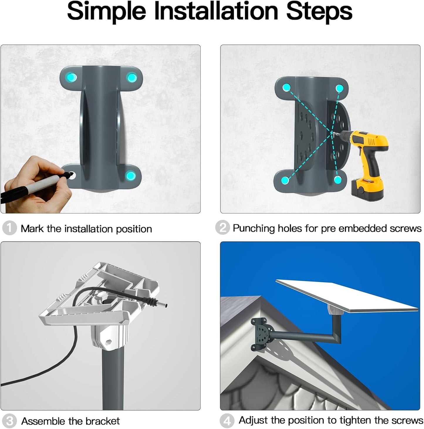 Foboull Metallic TV Wall & Ceiling Mount for Starlink GEN 3 Satellite Dish DEMO