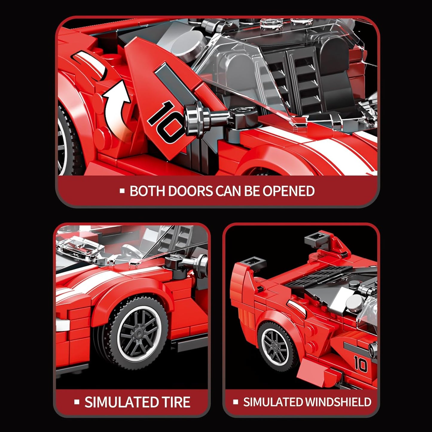 Reobrix 686 Ferrari FXX-K Building Blocks Model Car Kit Display Size 3.11 DEMO