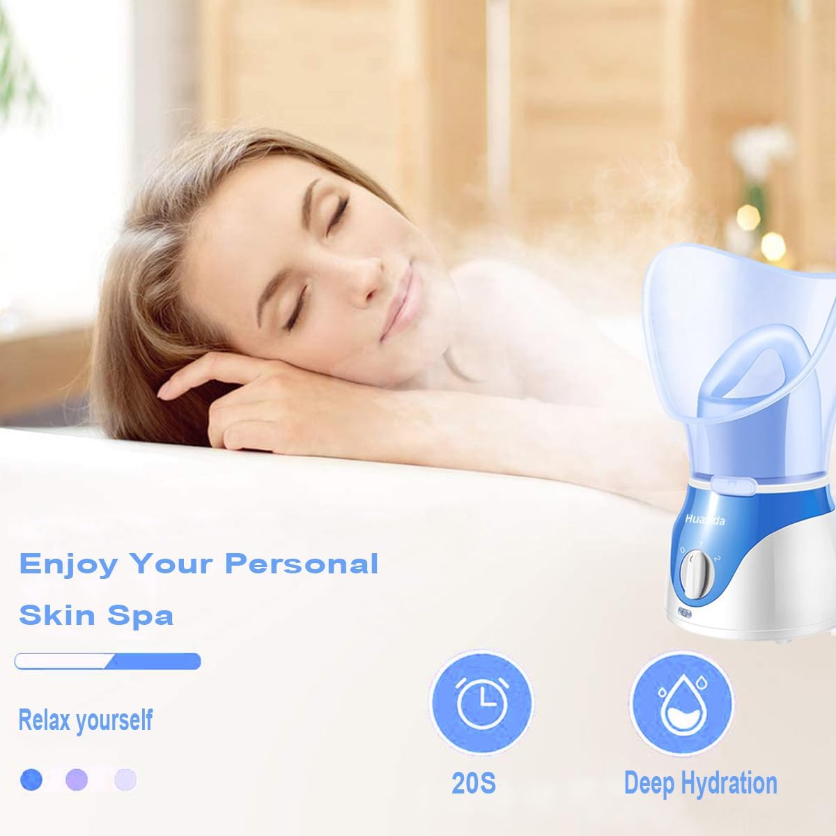 Huasida Professional Facial Steamer Pores Cleanse Warm Mist Skin Care Tool NEW