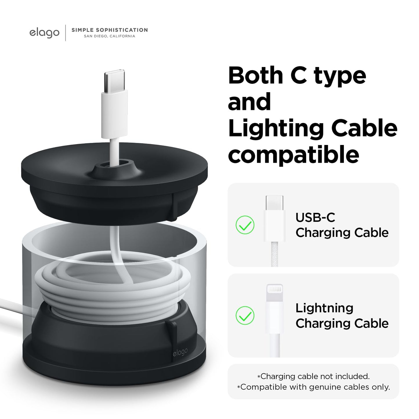 elago Black Docking Station Charging Dock for iPhone iPad Tech Accessories NEW