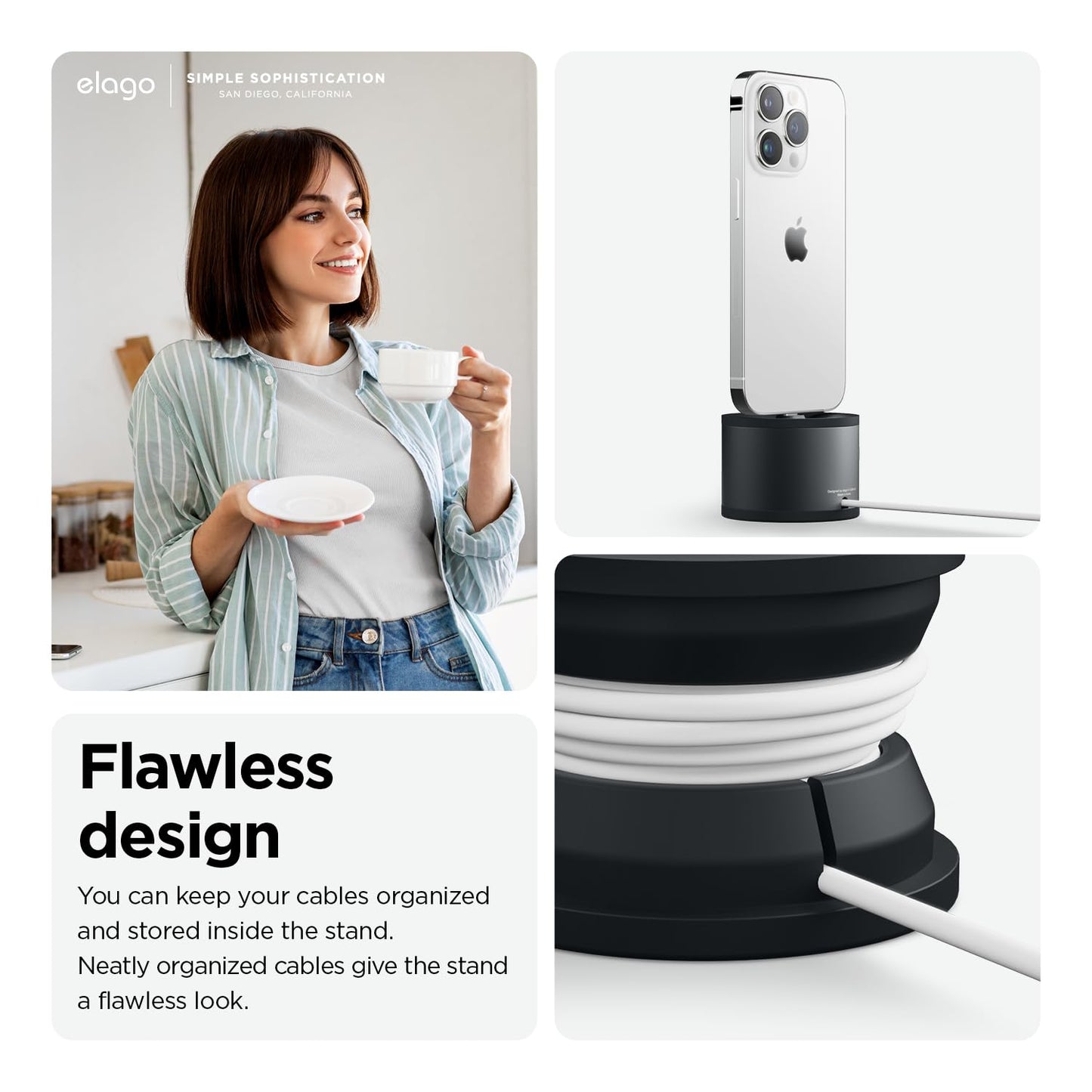 elago Black Docking Station Charging Dock for iPhone iPad Tech Accessories NEW