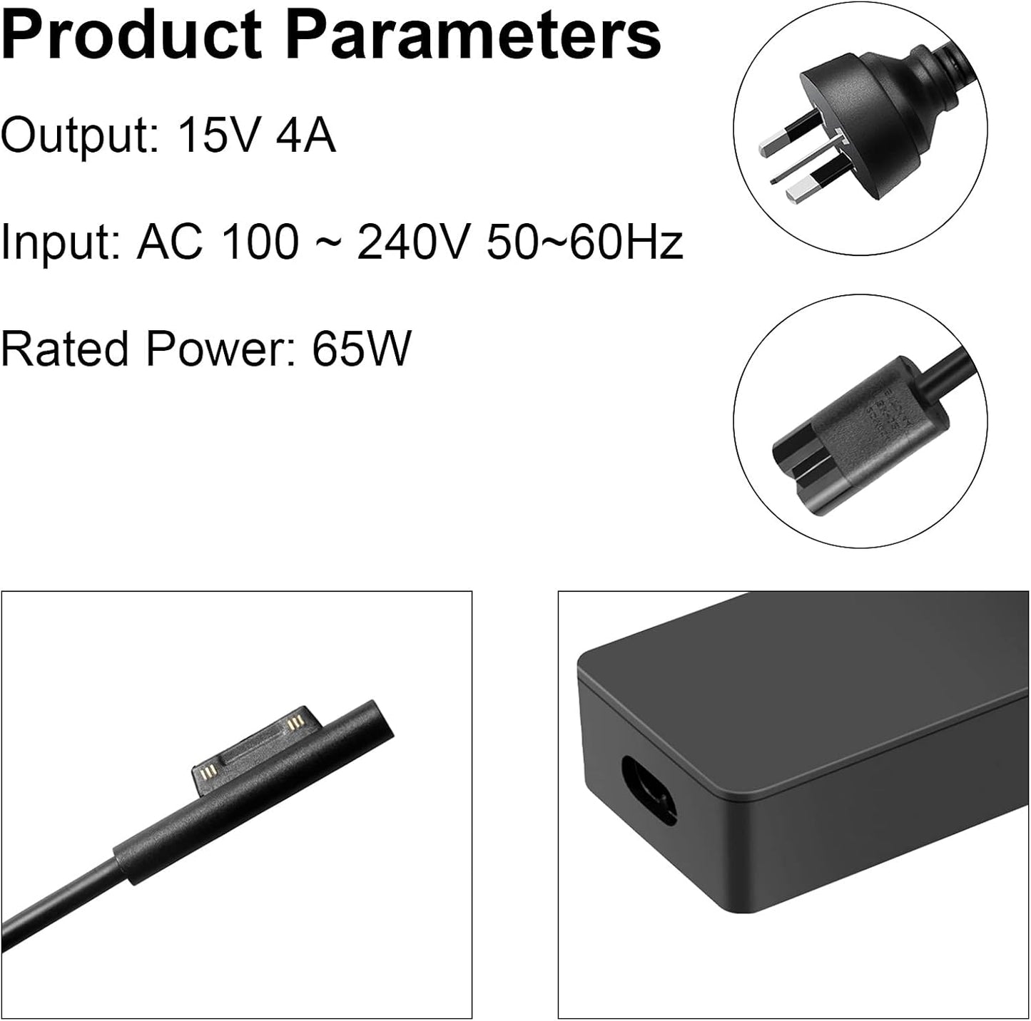 TREE.NB 65W Power Adapter Charger for Microsoft Surface Tablets and DEMO