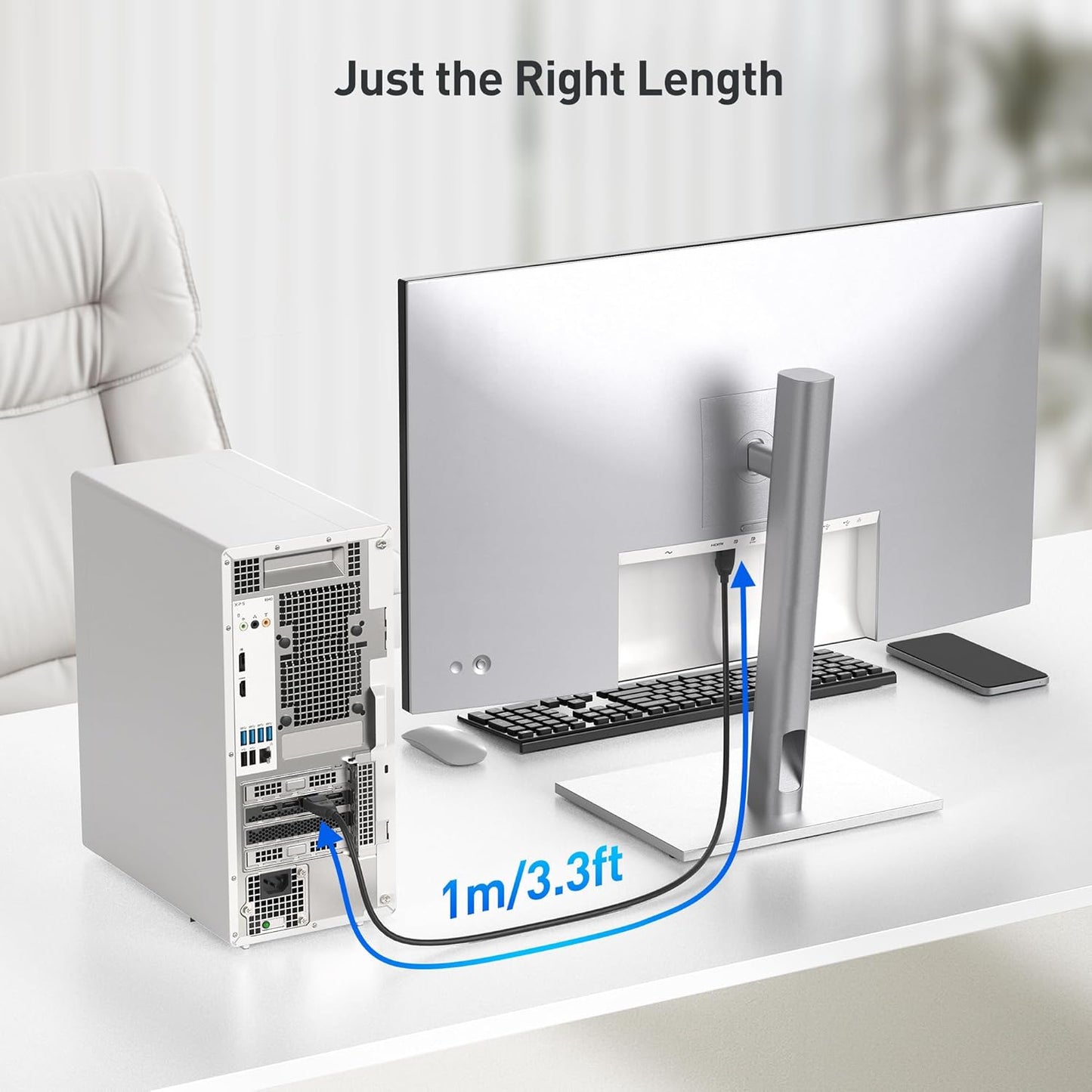 Cable Matters Cables DisplayPort to HDMI Adapter - 4K 60Hz, 1m Black DEMO