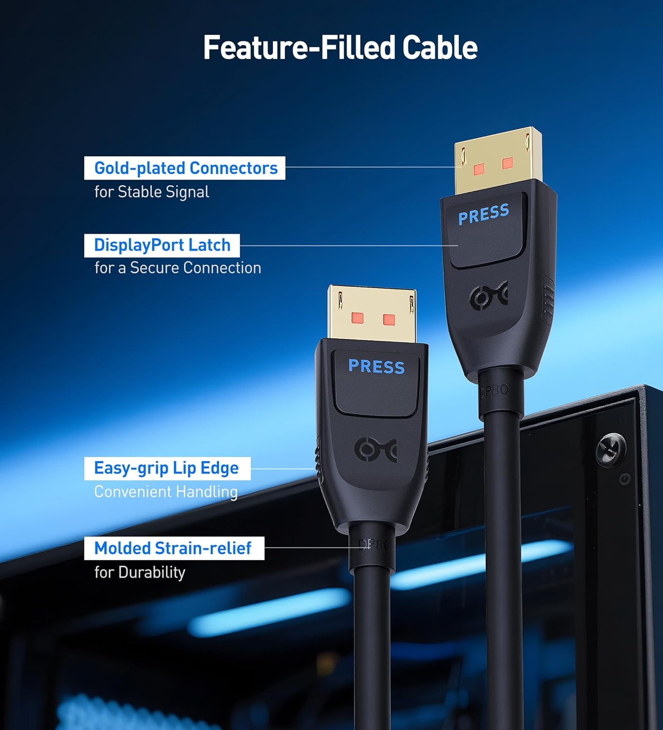 Cable Matters Cables DisplayPort to HDMI Adapter - 4K 60Hz, 1m Black DEMO