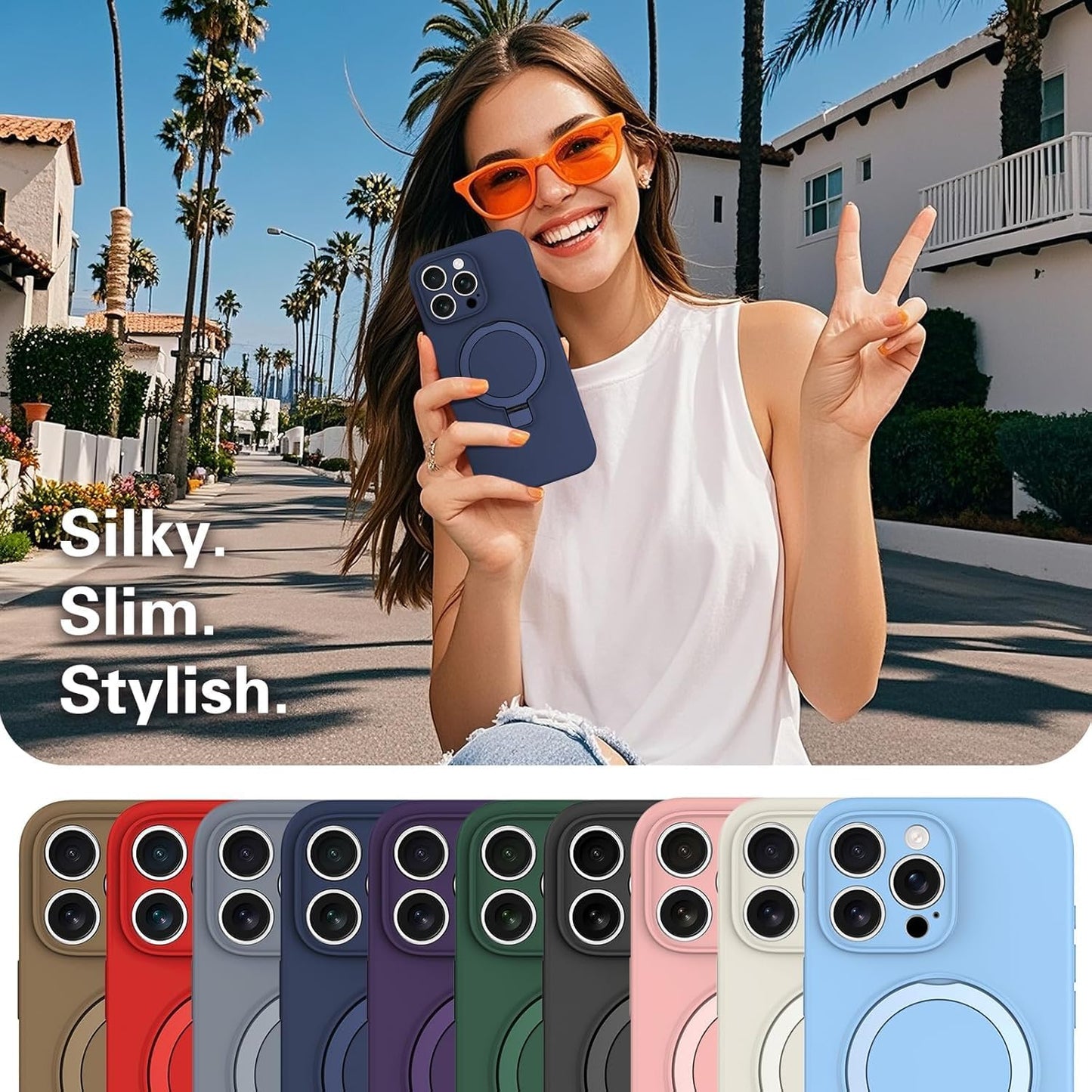 RUNGOS iPhone Phone Cases 16 Pro Liquid Silicone Protective Case with NEW