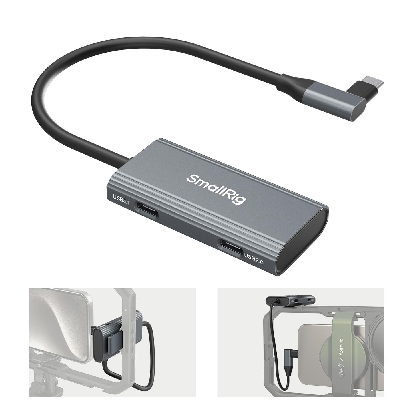 SMALLRIG 4-in-1 USB Hubs USB-C Hub with Cold Shoe Mount and Type-C DEMO