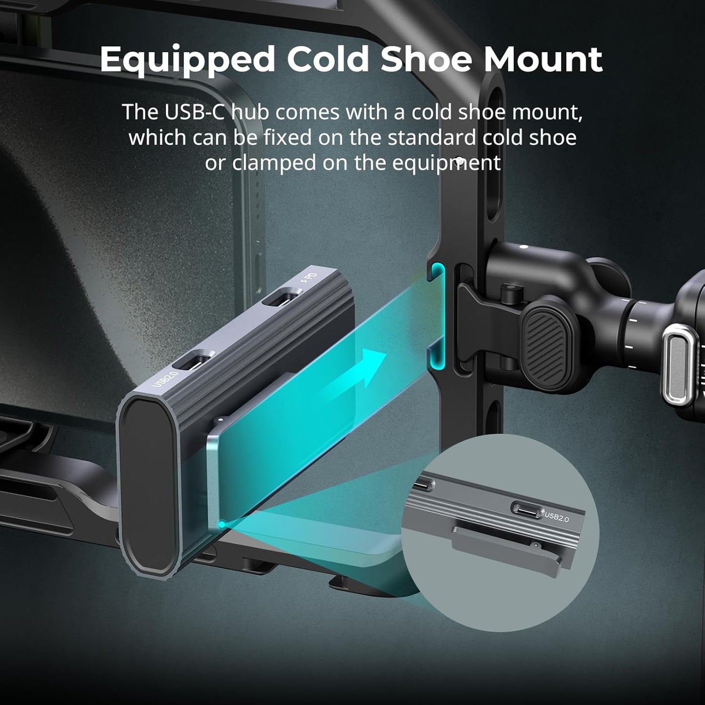 SMALLRIG 4-in-1 USB Hubs USB-C Hub with Cold Shoe Mount and Type-C DEMO