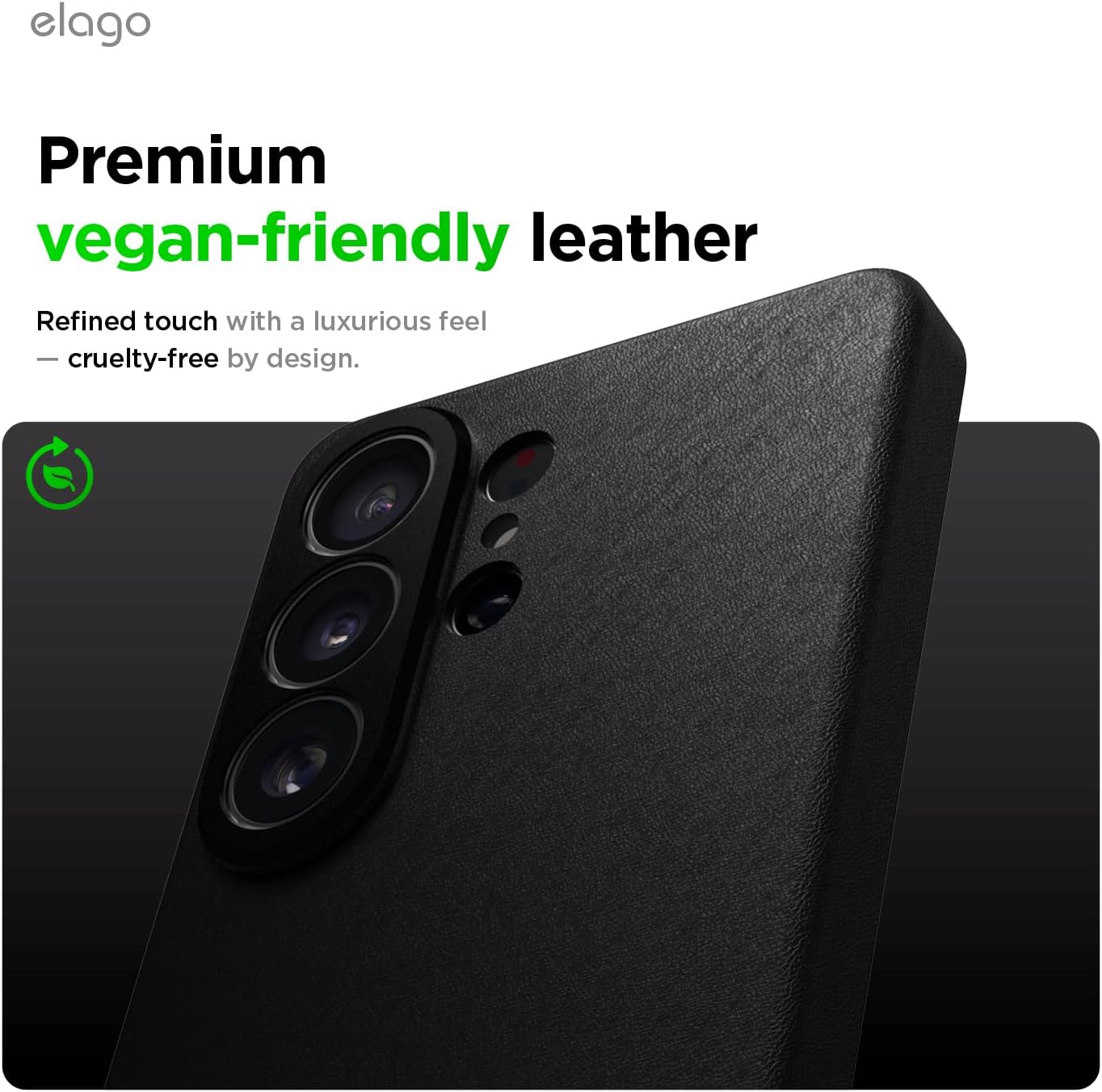 elago Magnetic Leather Phone Case for Samsung Galaxy S26 Ultra - Black DEMO