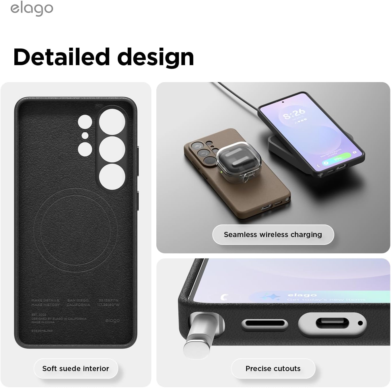 elago Magnetic Leather Phone Case for Samsung Galaxy S26 Ultra - Black DEMO