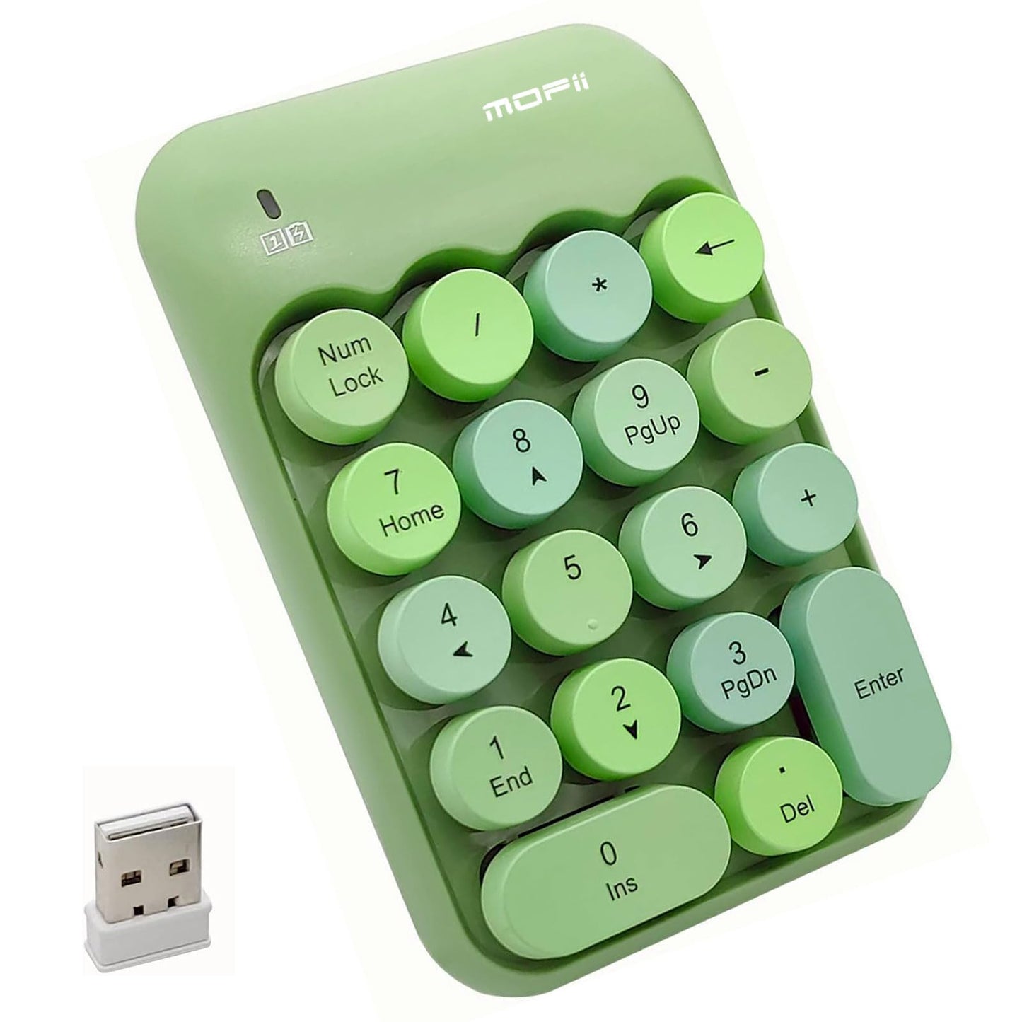 MOFii 18-Key Keyboards Wireless Numeric Keypad Green Portable Keyboard for DEMO