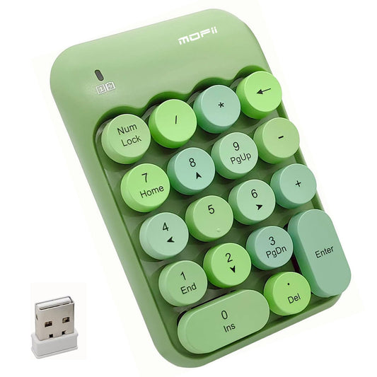 MOFii 18-Key Keyboards Wireless Numeric Keypad Green Portable Keyboard for DEMO