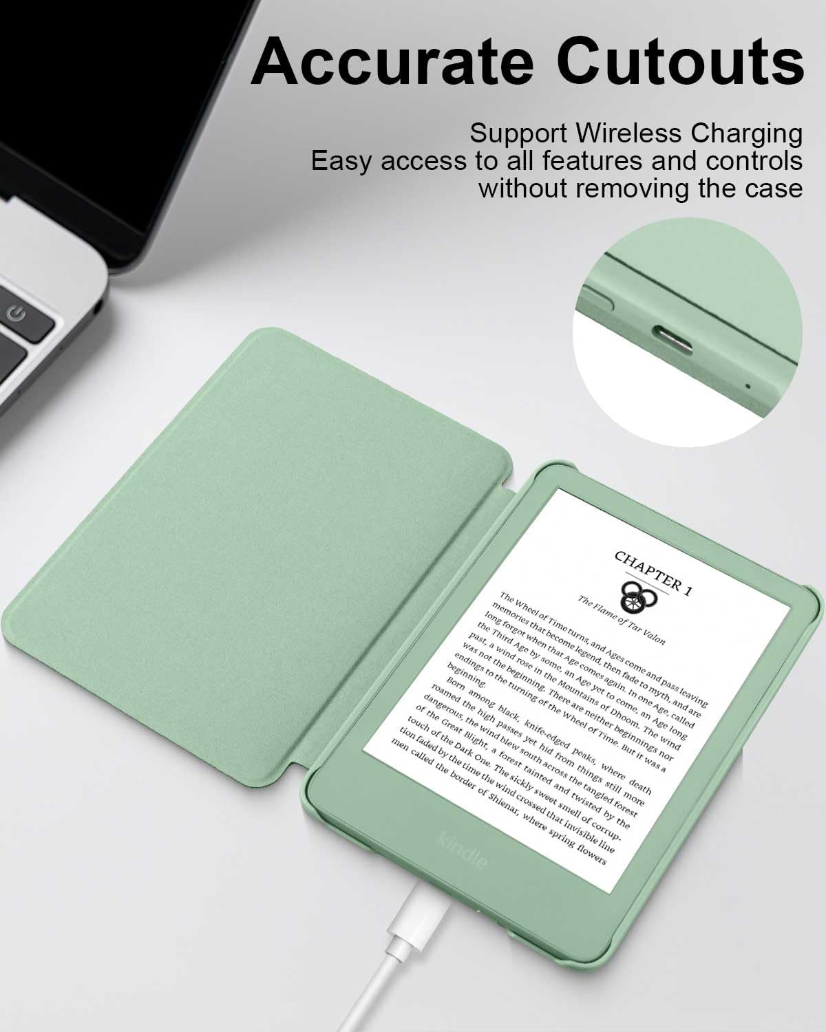 T Tersely Cases Full Body Matcha Color Case for All-New Kindle 6" (11th Gen) NEW